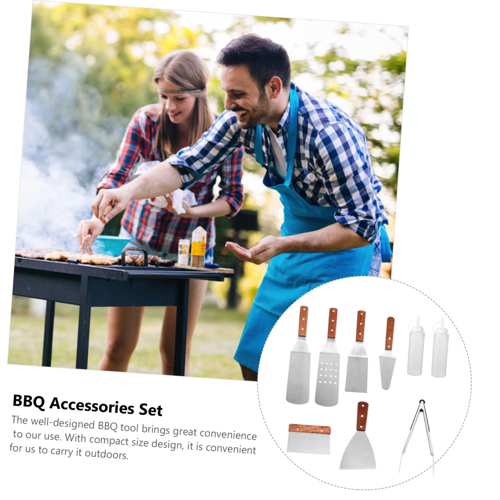 1zestaw Sztuk Narzędzi Do Grillowania Ze Stali Nierdzewnej Wytrzymałe Akcesoria Bbq Do Użycia Domowego i Profesjonalnego Restauracji i Cateringu