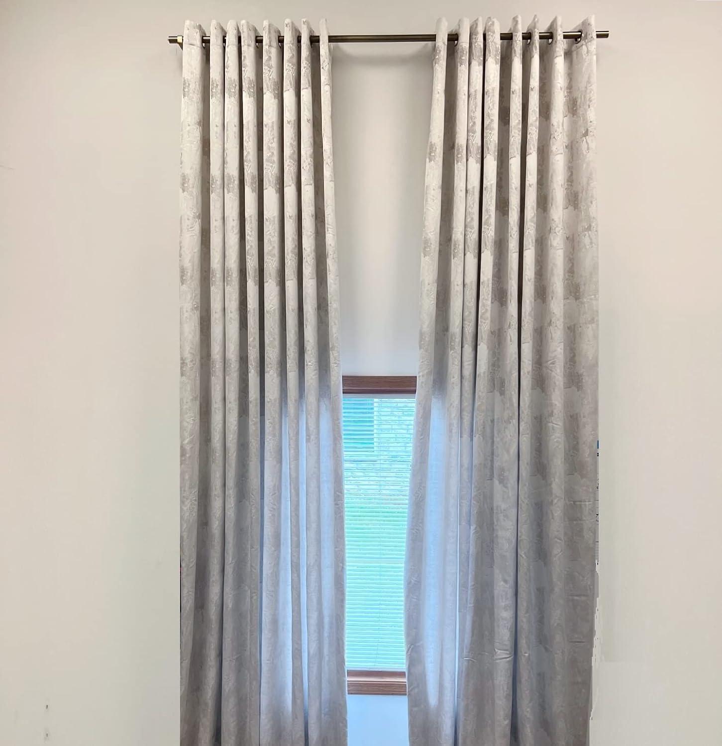 Ikiriska Extra Long Curtains with Geometrical Pattern 8-24 ft Length. (1 Panel). Custom Made Drapes. 50-100" Width. for high Tall Ceiling (50″Wx132″L, Geometrical Black/Blue/Grey)