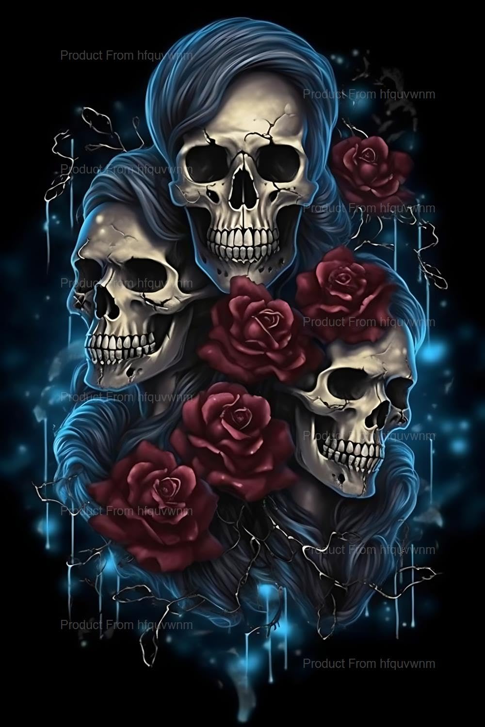 MAXBYE Halloween Diamond Painting Kit – Skull Woman Full Drill Art For Adults, DIY Home Decor 30x30cm