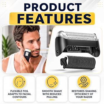 2026 Upgraded 10B Replacement Foil & Cutter Compatible with Bra-un Cruzer/Series 1, 10B/20B 1000/2000 Series Replacement Shaver Head Set Fits for 170 180 190 1735 1775 5728 5729 170S