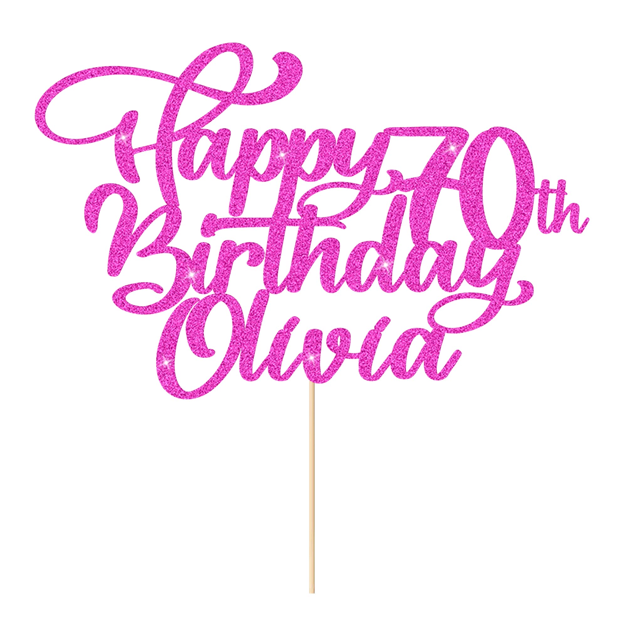 Cake Topper Happy Birthday Cake Topper Personalised Cake Topper Birthday Cake Decoration Customised Any Name Age 1st 10th 16th 18th 20th 21st 30th 40th 50th 60th 70th 80th(Pink)