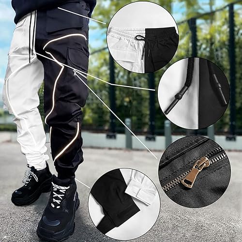 Miniatura 4 de Pantalones cargo para hombre, hip hop, techwear, harem, pantalones deportivos con bolsillos, para correr, punk