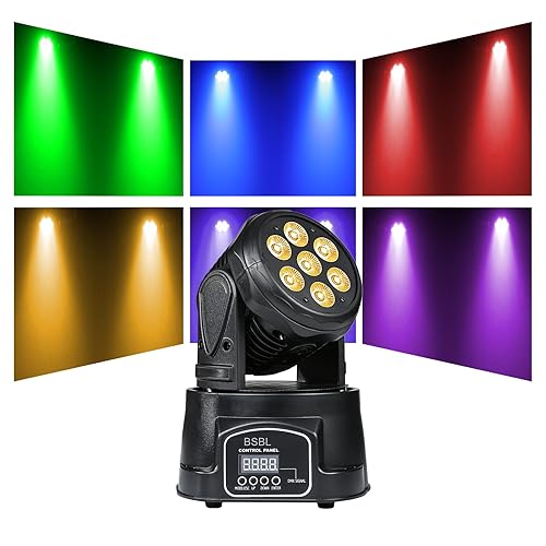 70W Moving Heads DJ Lights RGBW 4 in 1 LED Wash Effect Light with 9/14CH DMX512 - LED Stage Lighting for Parties Disco Events Wedding Live Show Bar...