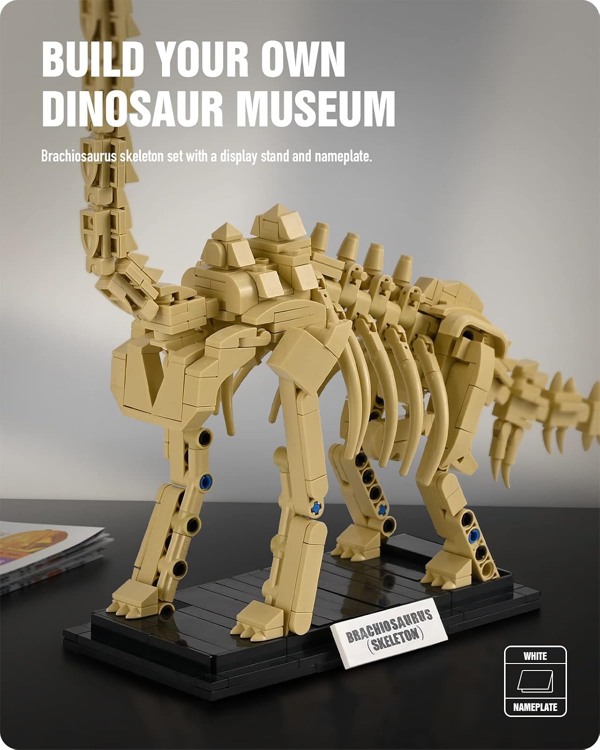 Nifeliz Brachiosaurus Dinosaur Fossil Building Kit, Impressive Dinosaur Skeleton Model Decoration, Cool Dinosaur Gift Toy Set for Dinosaur Fans (501 PCS)