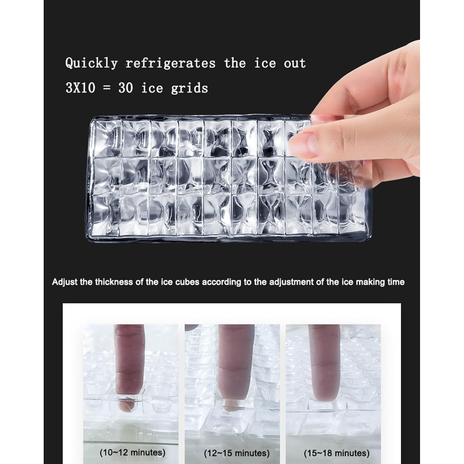 大型製氷機、テーブル製氷機、75ポンド/日、10~18分で30個