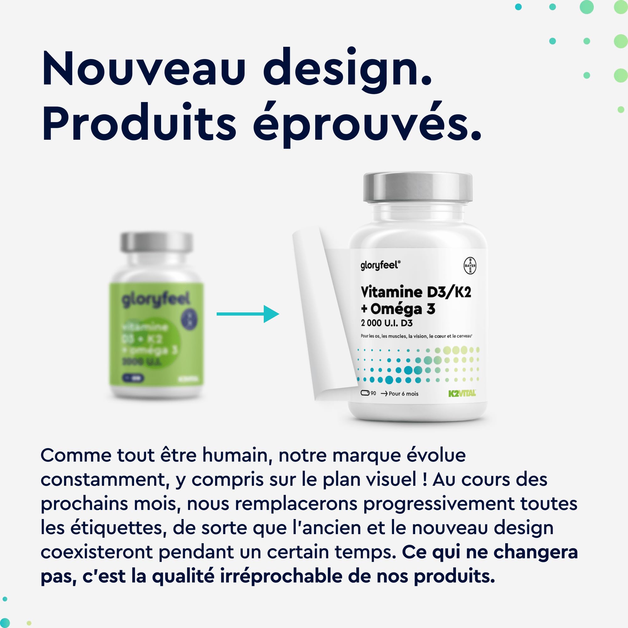Oméga 3 (1000mg) avec Vitamine D3 (2000 UI) + K2 100 µg, 90 Gélules, Huile de Poisson (400mg d'EPA et 300mg de DHA) Fortement Dosée, Vit D3 Cholécalciférol + Vit K2 MK7, Sans Arômes et Additifs
