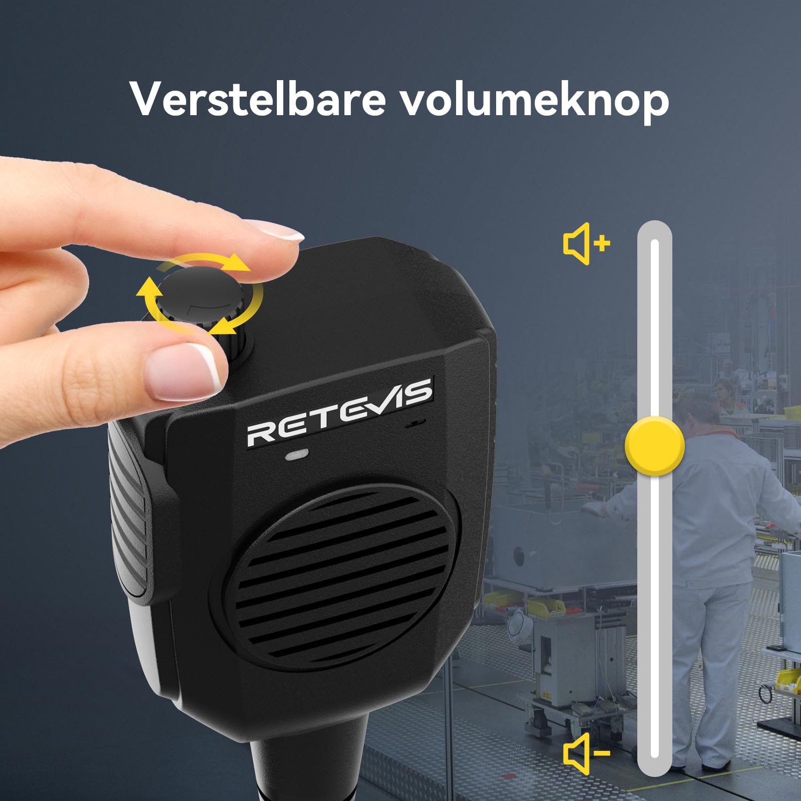 Retevis HK011 Lautsprecher mit Mikrofon, KI-Rauschunterdrückung, 3,5-mm-Klinke, IP54, kompatibel mit Baofeng UV-5R, BF-88E, RT24, RT27, RT668, H777 eSynic, Jucjet (2 Stück)