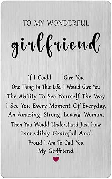 Viayen Mothers Day Card for Girlfriend - to My Girlfriend Birthday One Year Anniversary Valentines Day Long Distance Gift