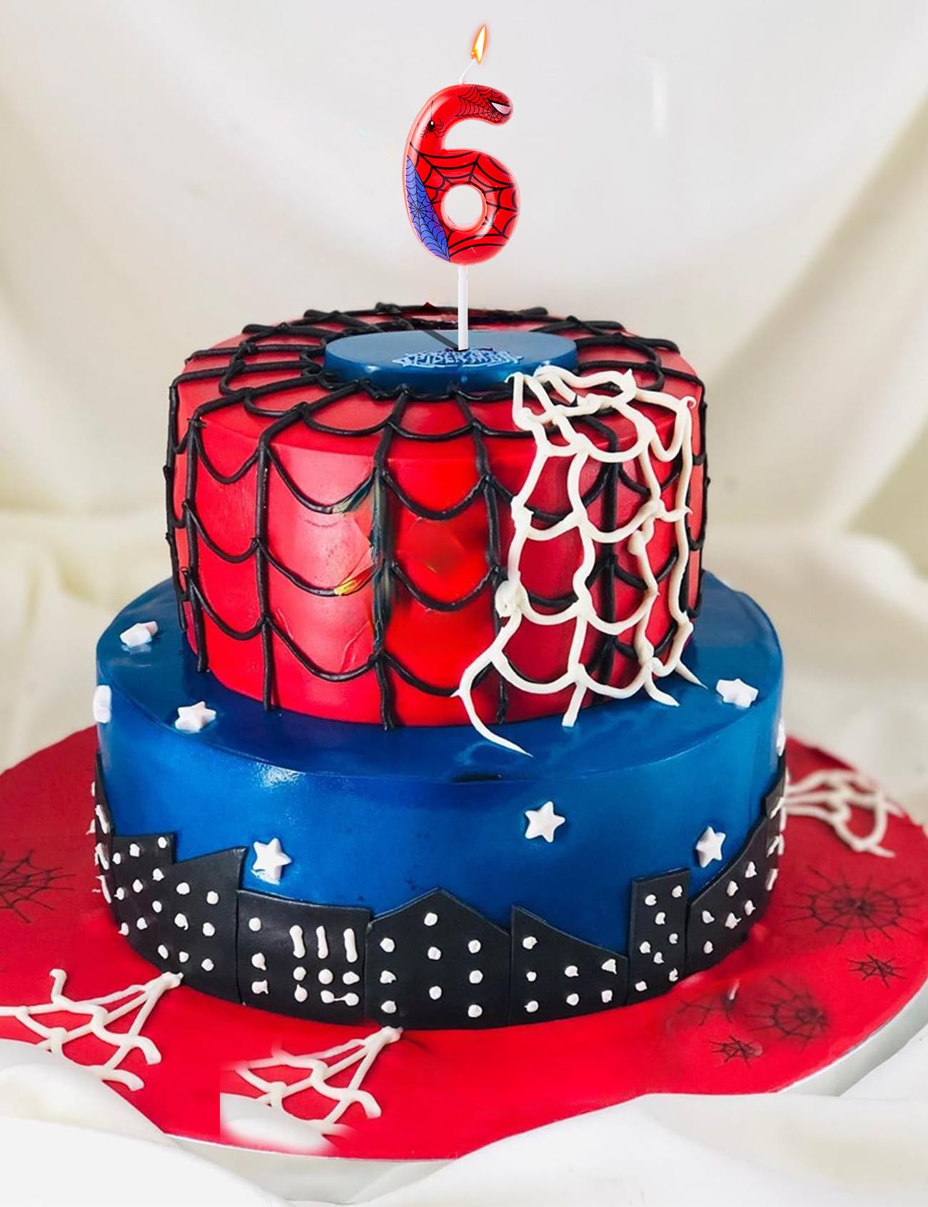 Gezan Bougies d'anniversaire sur le thème de l'araignée - Bougies en forme de chiffre pour gâteau de l'Avent - Bougies en toile pour garçon et fille - Fournitures de décoration de fête d'anniversaire