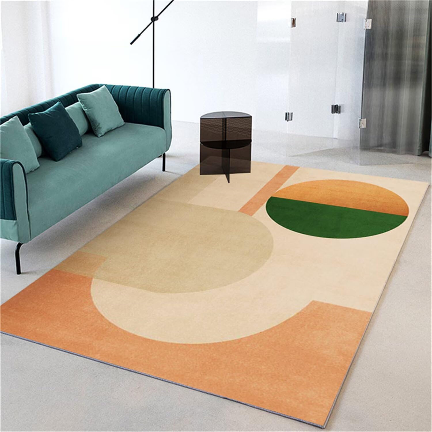Tapis salon orange moderne 90x150cm descente de lit minimaliste plat