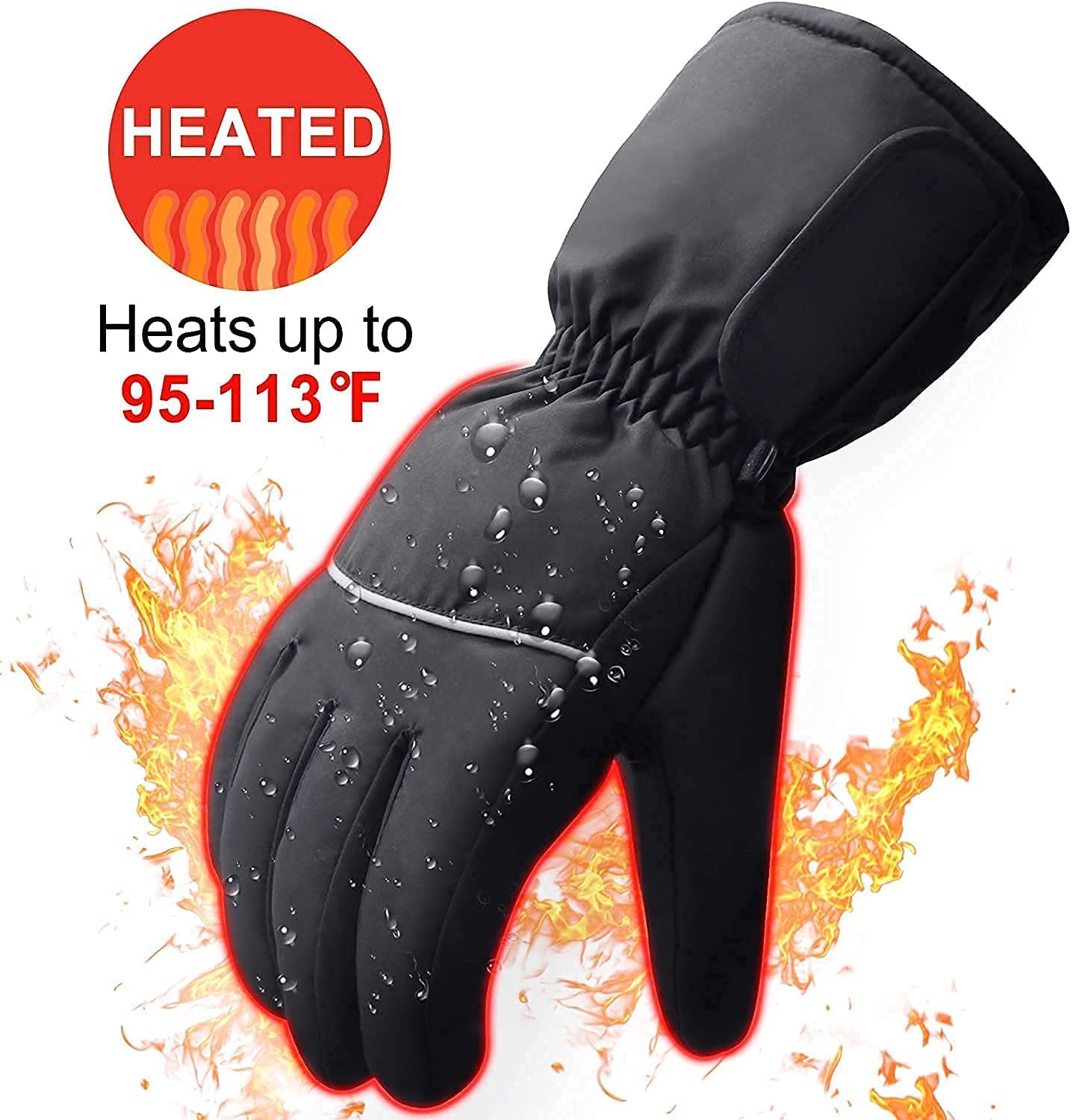SBTXHJWCGLD Guantes térmicos eléctricos Recargables Guantes térmicos a batería, Pantalla táctil Impermeable con Aislamiento térmico para Deportes de Invierno al Aire Libre Escalada Senderismo