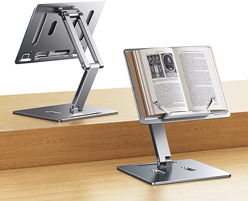 Miniatura 8 de OATSBASF Soporte para libros ajustable para lectura, soporte plegable para libros de múltiples alturas, ángulos de cocina, soporte para laptop,