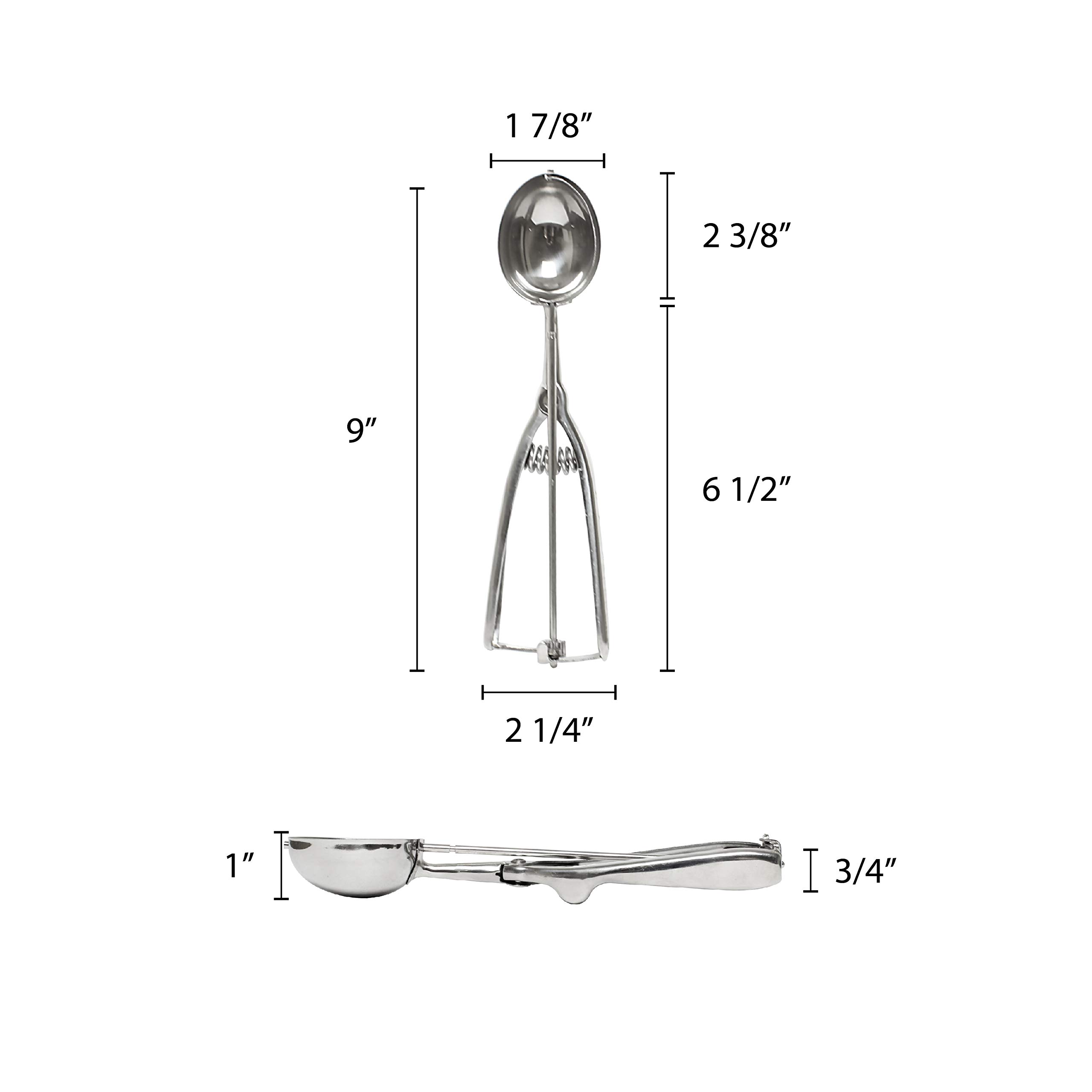 Excellante Stainless Steel Ambidextrous Scoops, 0.5 oz, 1.5