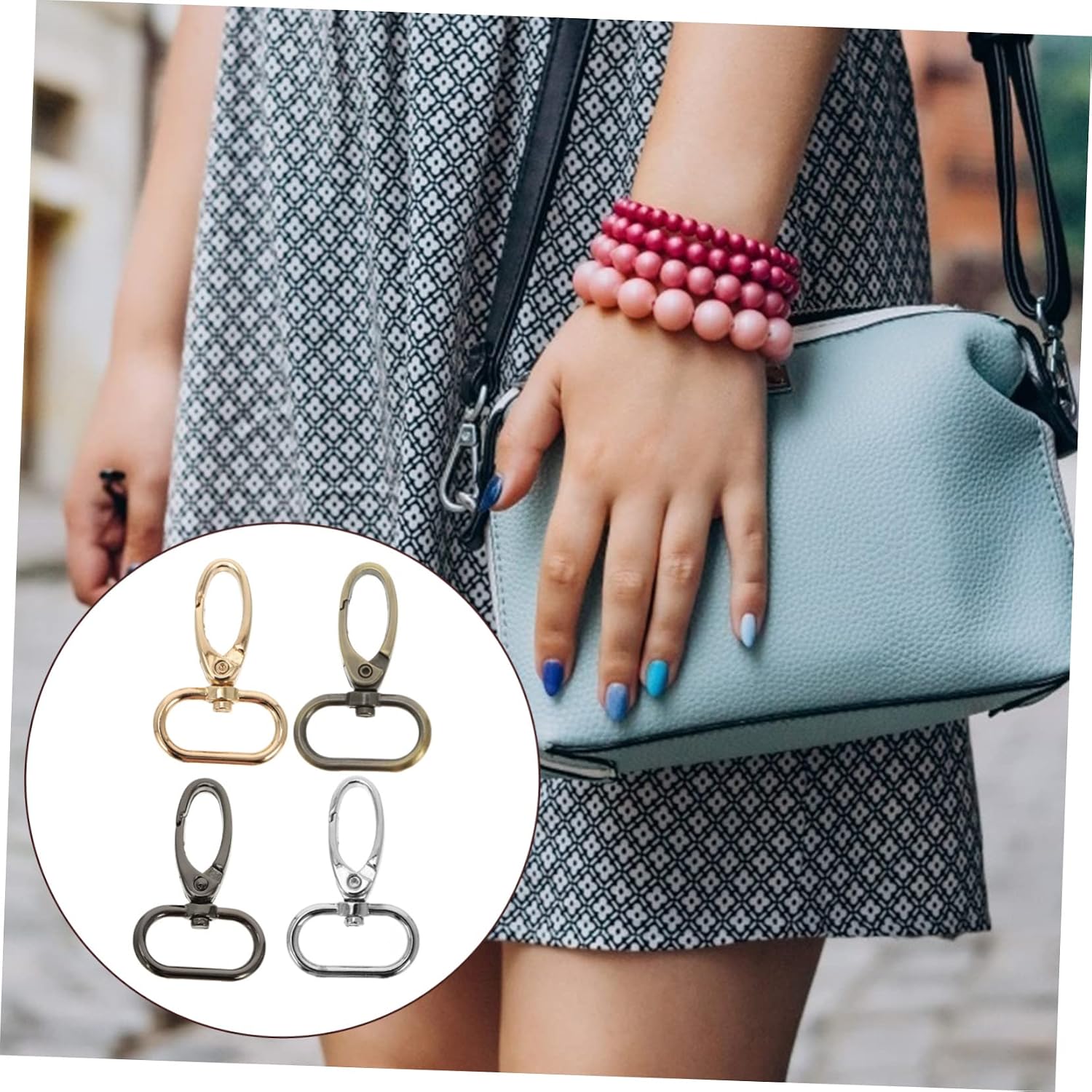 20Pcs DIY Snap Hooks Professional Swivel Lobster Claw Clasp for Handmade Crafts Keychains Bags Dog Collars Light Gunmetal Antique