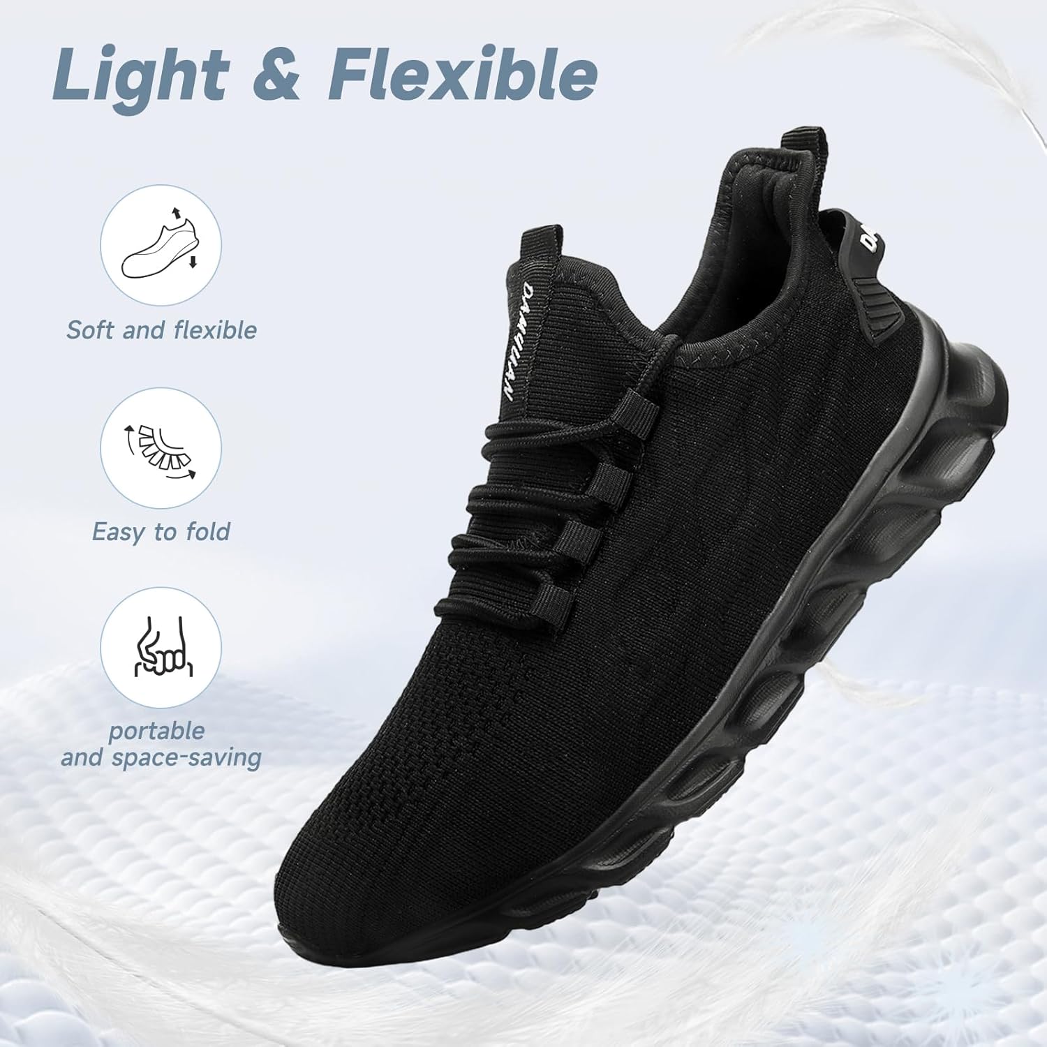 GDEBYZ Womens Mens Walking Tennis Shoes Slip On Running Sneakers Non Slip Casual Workout Athletic Gym Work Fitness Trainers Fashion Lightweight Comfortable Breathable - Image 6