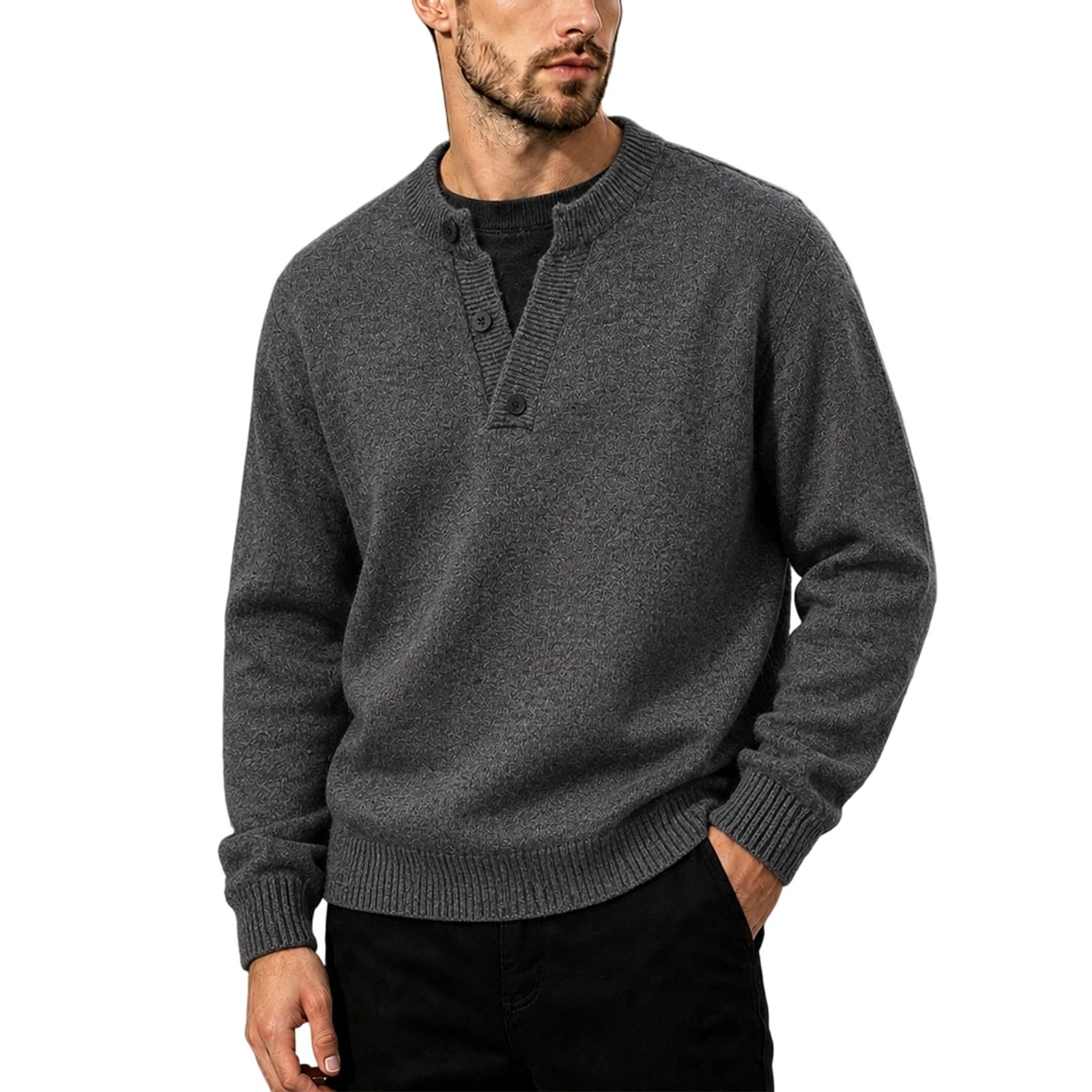 Maglione da Uomo a Due Pezzi in Maglia, Capospalla Casual in Maglia