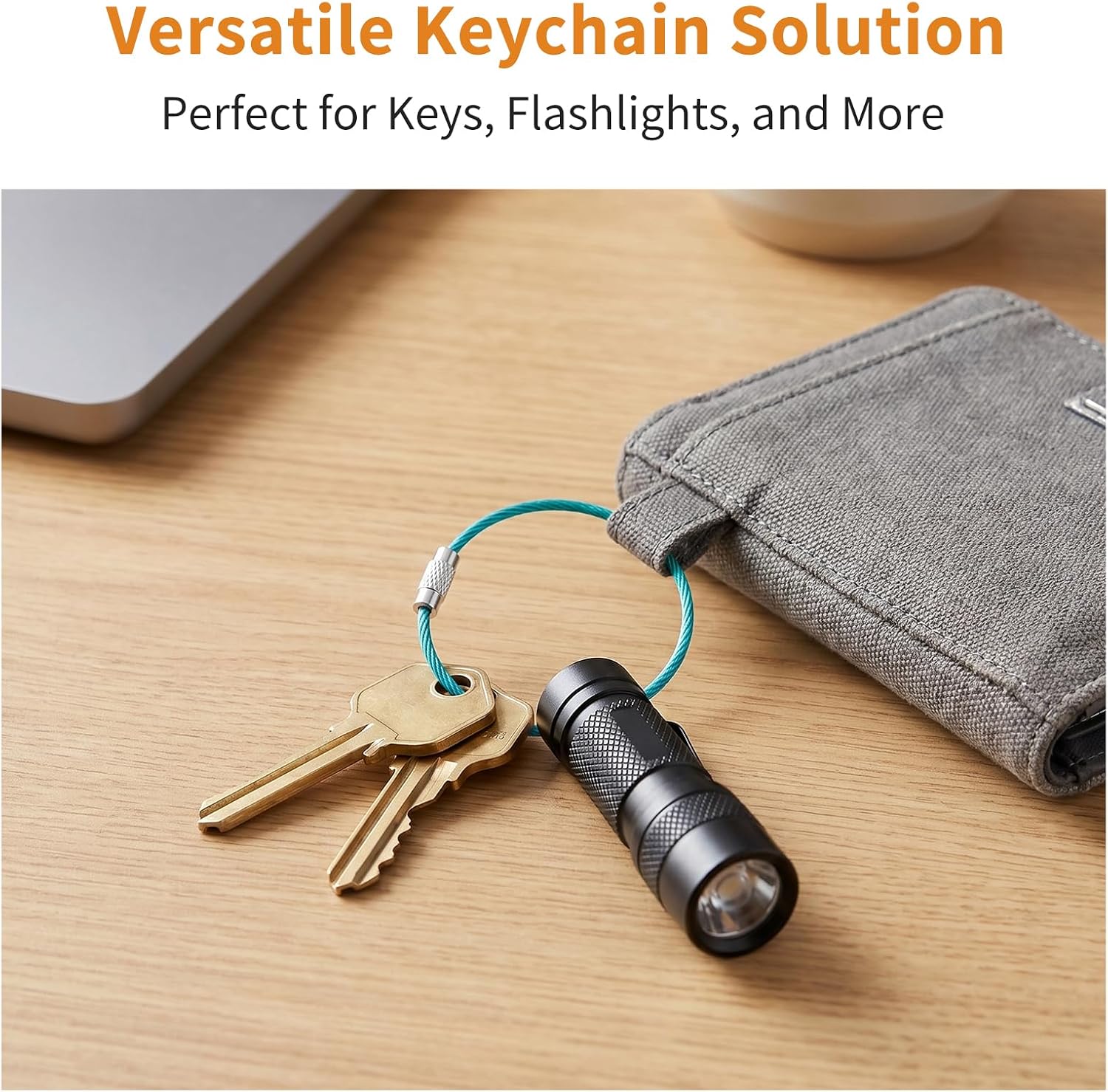 70 PCS Keychain, 6 Inch Stainless Steel Metal Wire Keychains, Multicolor 1.5 mm Cable Loop Rings for Key Tags, Luggage Tags, Keyrings, Kitchen Utensils image 5