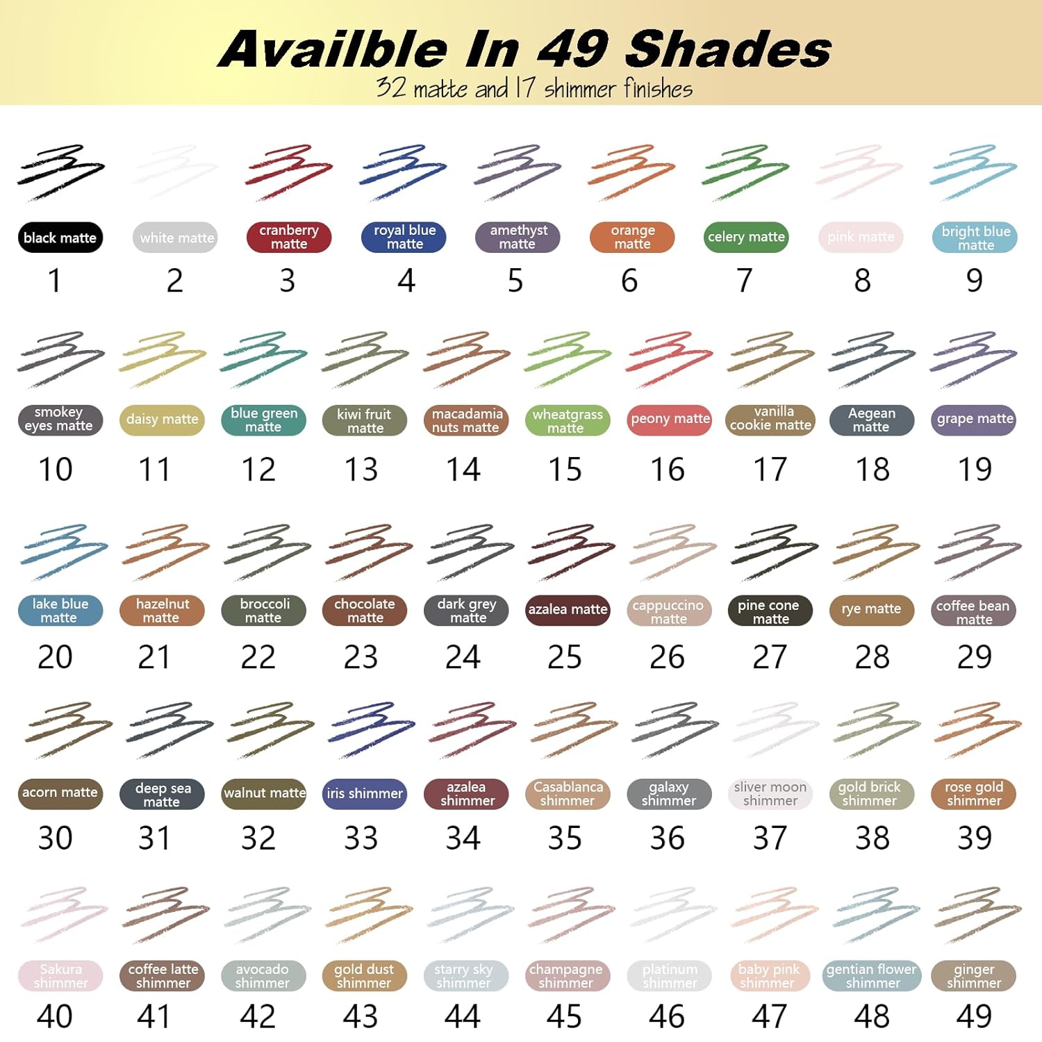 Smudge Proof Eyeliner, Waterproof Retractable Eye liner with Brush, Matte and Shimmer Eyeliner Pencil, Creamy Texture, Long lasting & Smooth(06 Orange Matte)