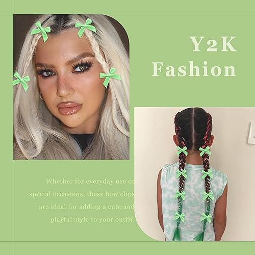 Vista 122 de 30 piezas de pinzas para el cabello con lazo de raso rosa, accesorios para el cabello con lazo de raso mini, lindos lazos para el cabello, barretas