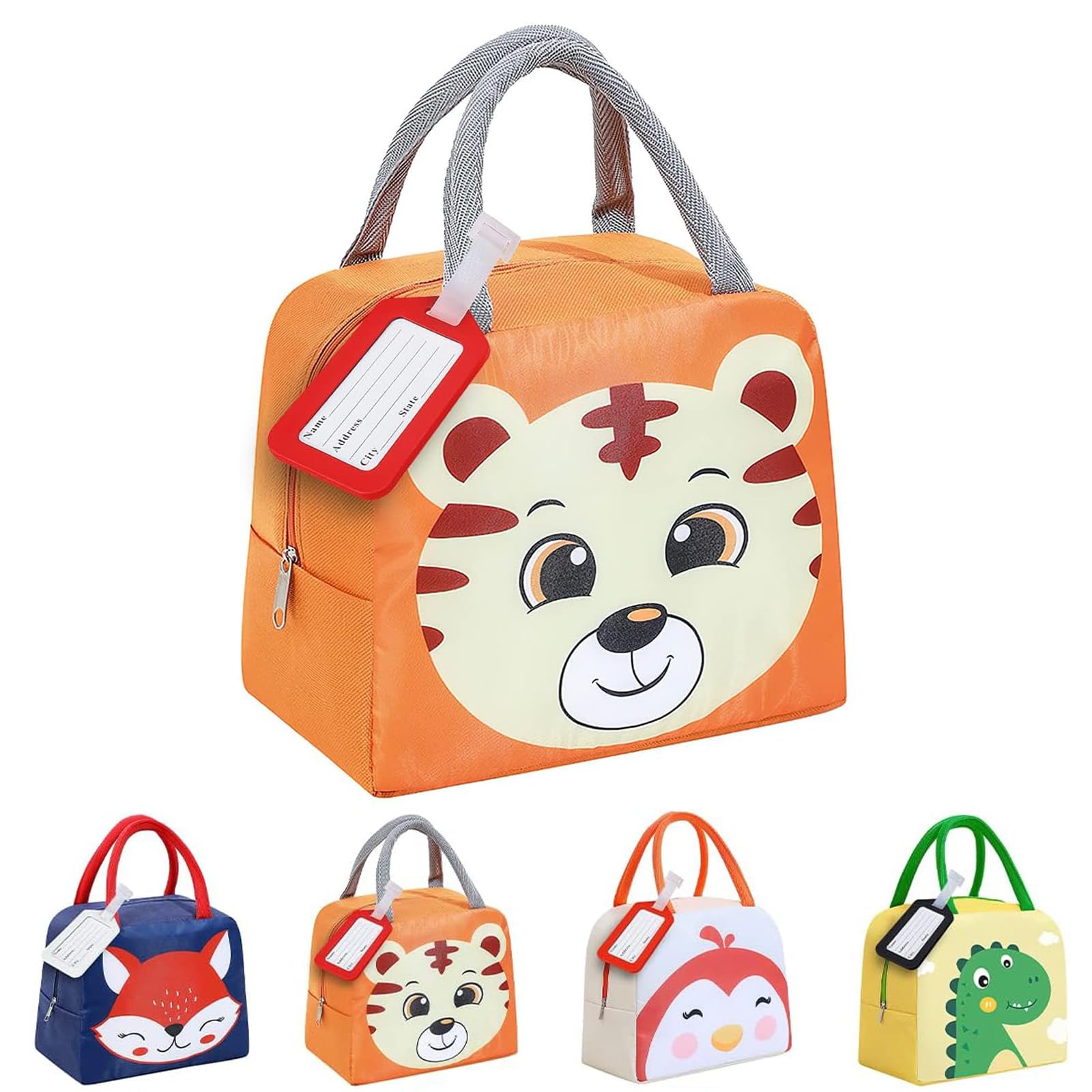 CIYIN Bolsa Nevera Pequeña, 5L Nevera Niños, Bolsa Termica Porta Alimentos Infantil, Bolsa Almuerzo Niño, Bolsa Isotermica Infantil, Lonchera Termica Infantil, Nevera Comida Bebe (Tigre)
