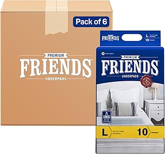 Friends Premium Disposable Underpads,Soft & Super Absorbency - 60x90 cm (Pack of 6).