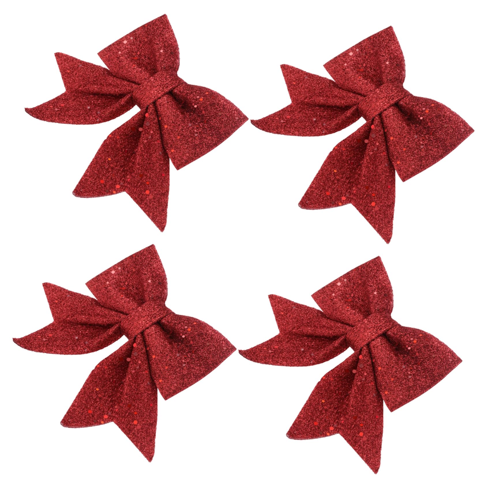 Juego de Adornos de Lazos Navideños Lazos Artesanales para Árbol de Navidad Color Rojo 12 X 15 Cm