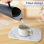 UKQRRTC 1.5L Stainless Steel Water Pitcher with Ice Guard, Black Modern Metal Drink Jug for Iced Tea, Juice & Coffee, Rustproof Beverage Carafe Drinkware for Home, Restaurant & Parties