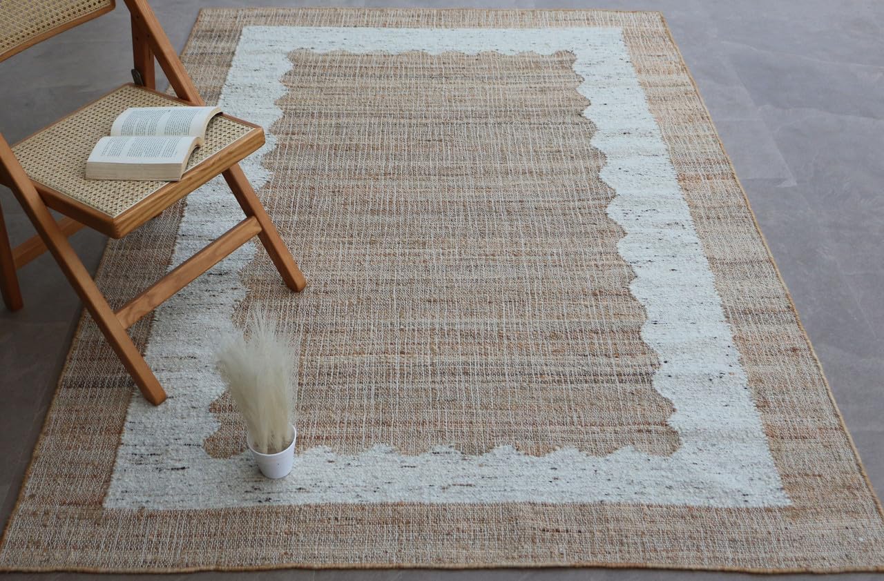 Alston Handmade Natural Fiber Traditional Area Rug – Soft Texture, Durable Weave, Decorative Rug for Living Room & Bedroom