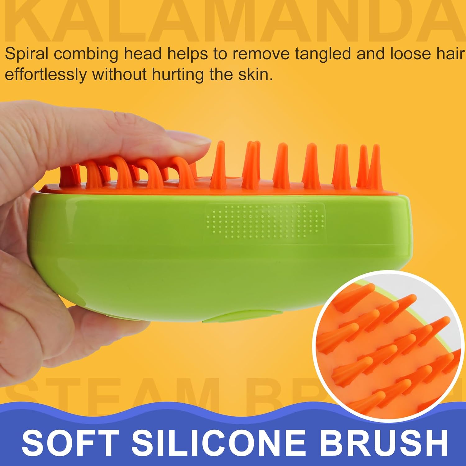 Cat Steam Brush, 3 In 1 Pet Steam Brush, Silicone Grooming Comb with Steam, Pet Hair Remover Misting Comb for Indoor Kittens Dogs(Mango Green) 4 71bfeSpsv9L. AC SL1500