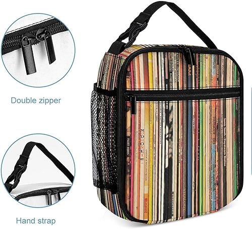 Miniatura 5 de Classic Rock - Bolsa de almuerzo aislada reutilizable con diseño floral de calavera de azúcar y rosa para mujeres, hombres y niños, lonchera