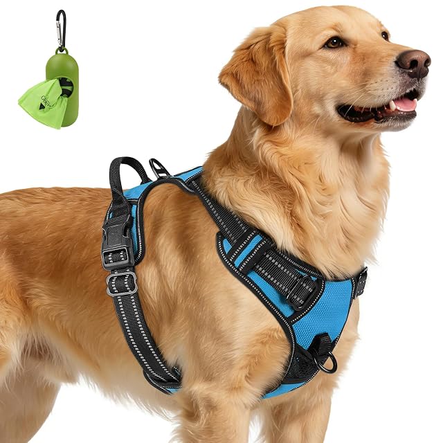 Joytale Arnes Perro Grande,Chaleco Reflectante Suave Transpirable para Perro,Arnés con Doble Anilla,Arnés…