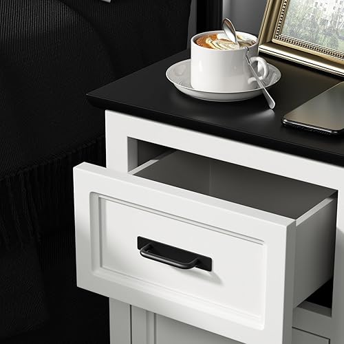 Miniatura 6 de homdiy Paquete de 2 tiradores adhesivos de gabinete autoadhesivos instantáneos para cajón, sin perforaciones, color negro, para empujar, tiradores