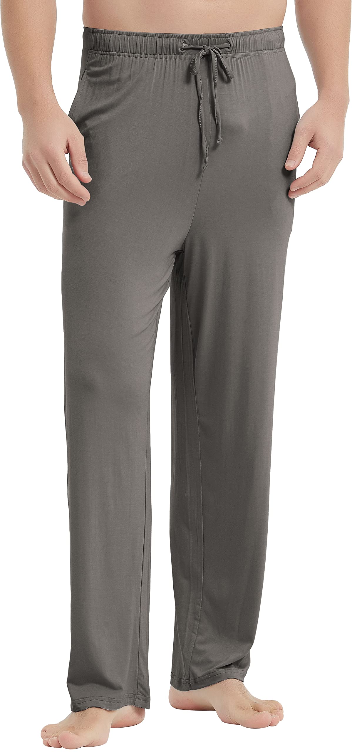 GYS Men's Bamboo Viscose Pajama Pants, Soft Sleep Lounge Pants Comfy Pj Bottoms with Pockets & Drawstring
