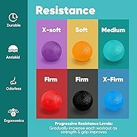 Vista 3 de Pelotas de ejercicio de mano, pelotas antiestrés, kit de entrenamiento de resistencia diferente para terapia, juego de 6