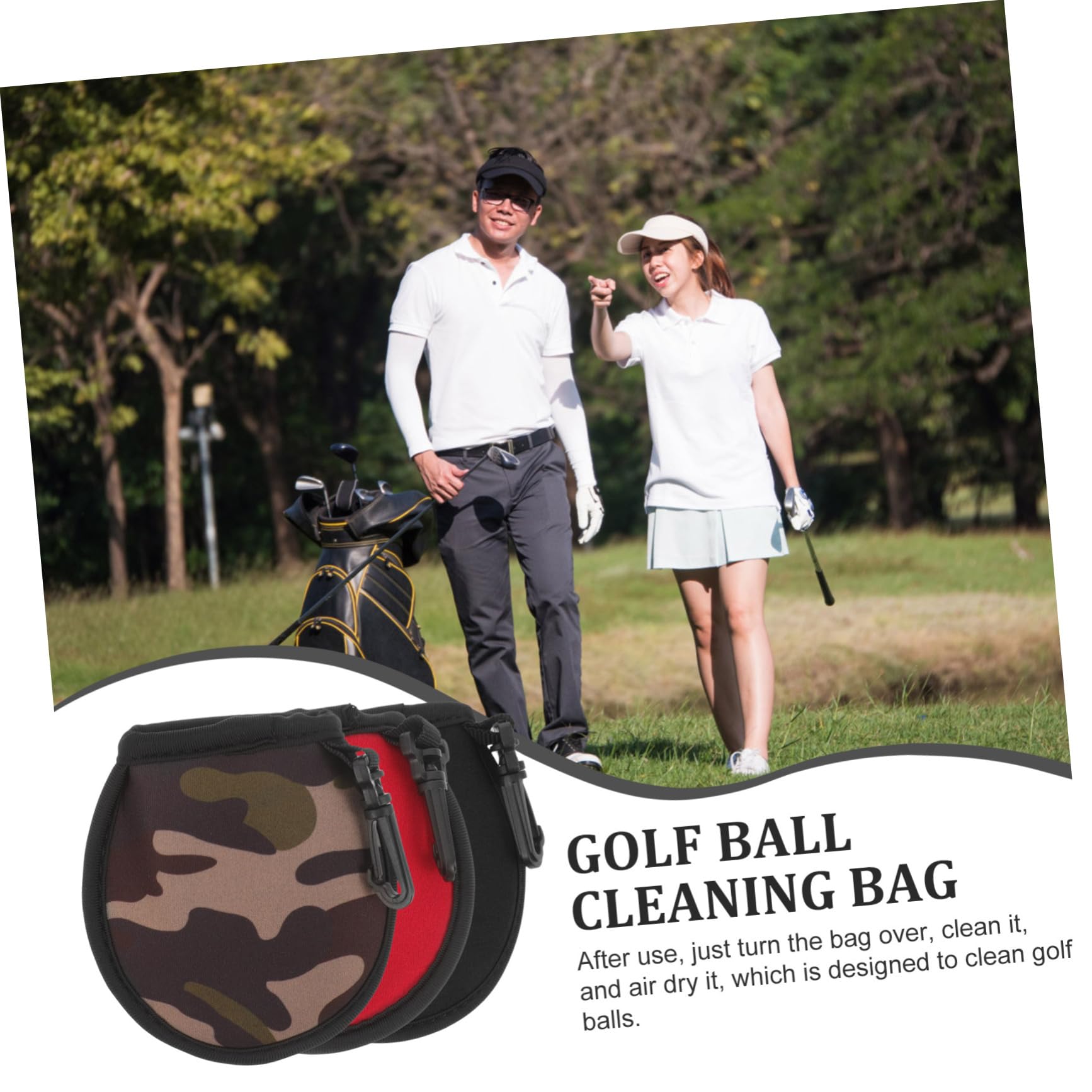 Abaodam Beutelreinigungsball Schlägerreiniger Für Golfbag Taschen Mini Klein Waschmaschine Sauber Schlüssel Golfgeräte Tragbar Golfwaschanlage Neopren