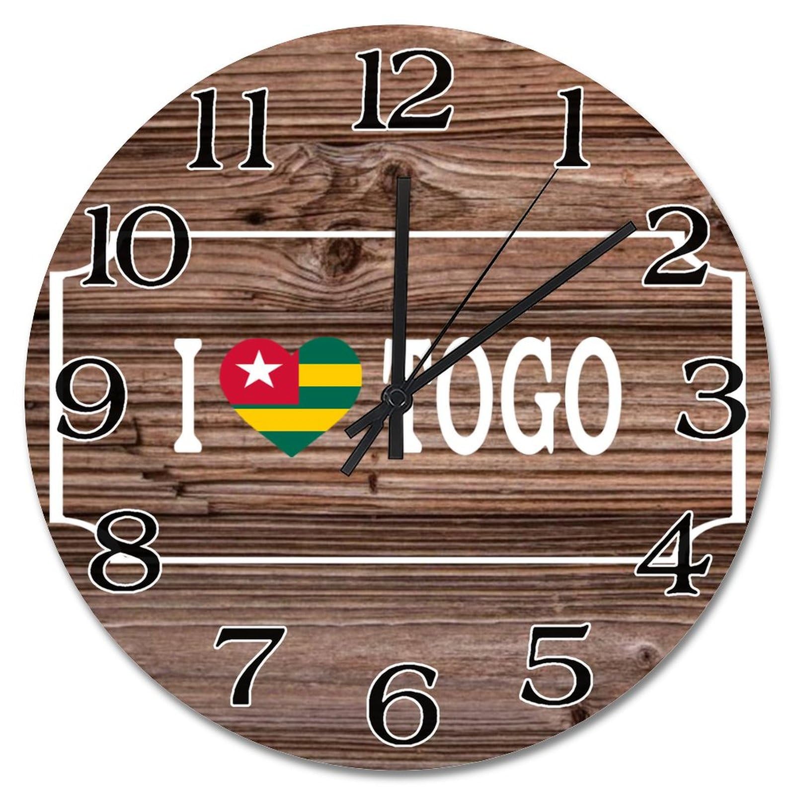 Horloge murale Togo 30,5 cm silencieuse à piles pour salon et chambre