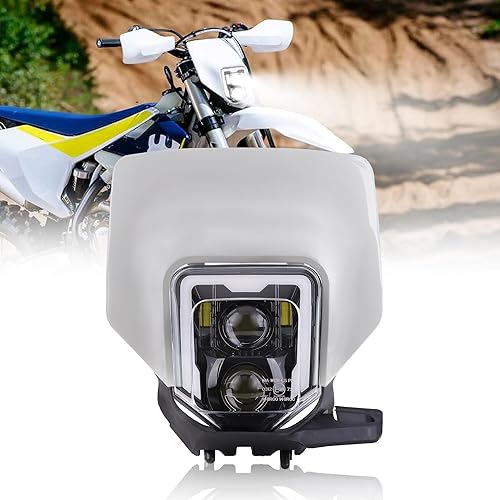 Faro LED para Moto de Tierra Motocross con Marco Compatible con 2017-2024 Husqvarna FE 250 350 450 501 701, TE150 250i 300i, FC250 350 450, TX125