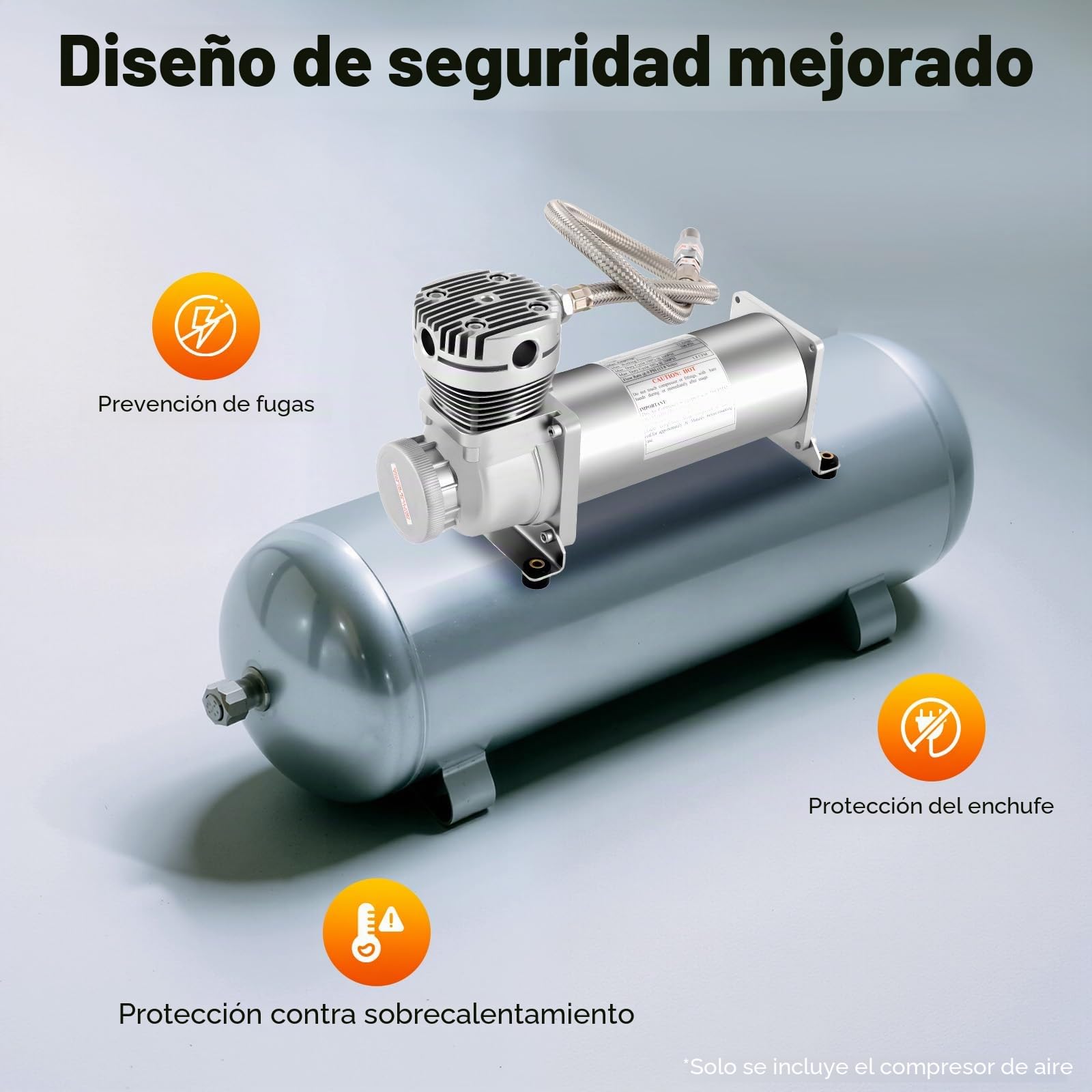 Compresor Para Suspensión Neumática, 200 PSI Kit Compresor De Aire De Alto Rendimiento, Amortiguador De Primavera, Adecuado Bocinas Coche, Herramientas Neumáticas, Neumáticos Del Coche, Etc