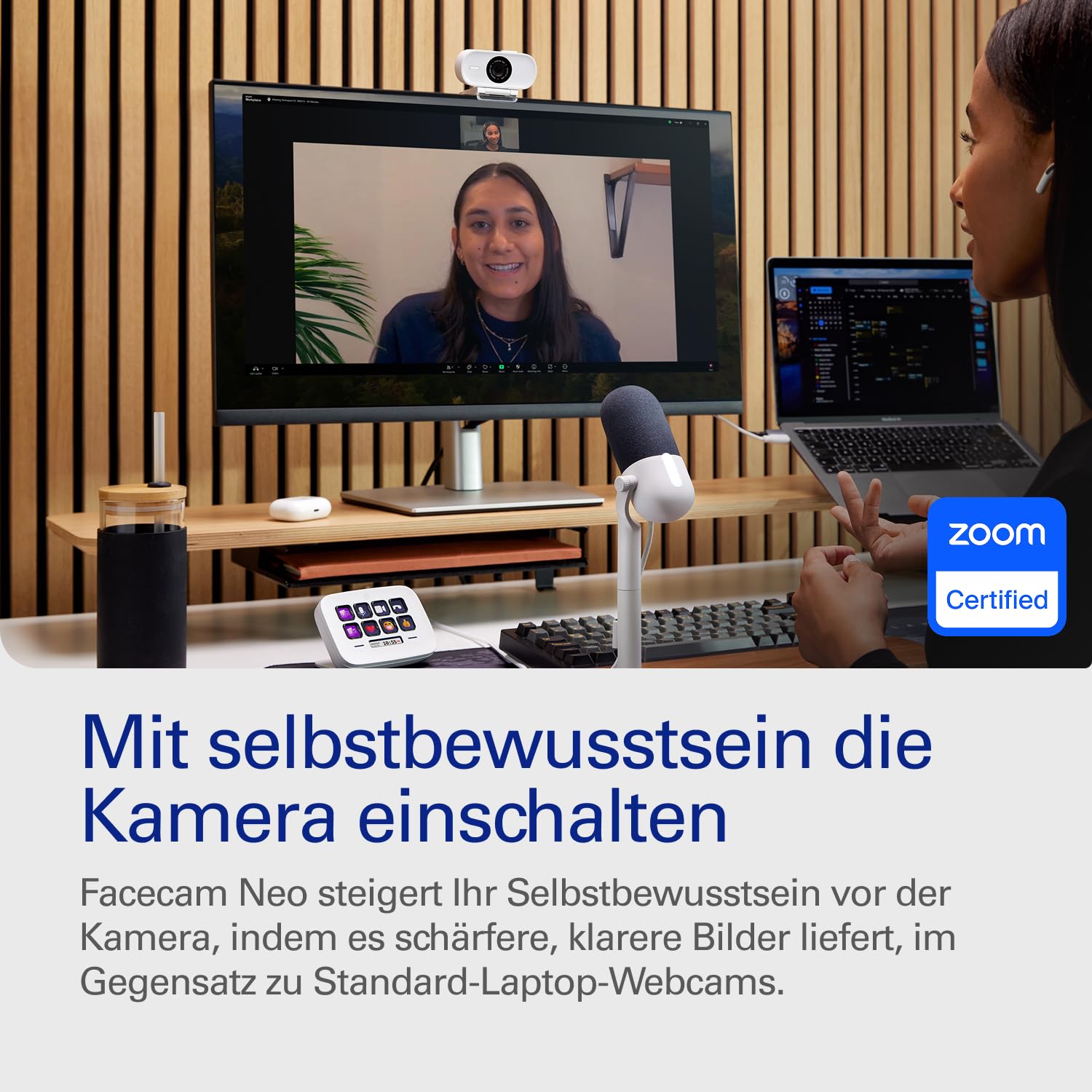 Elgato Facecam Neo Full HD-Webcam mit Sichtschutzkappe, Lichtkorrektur, USB-C, Plug & Play