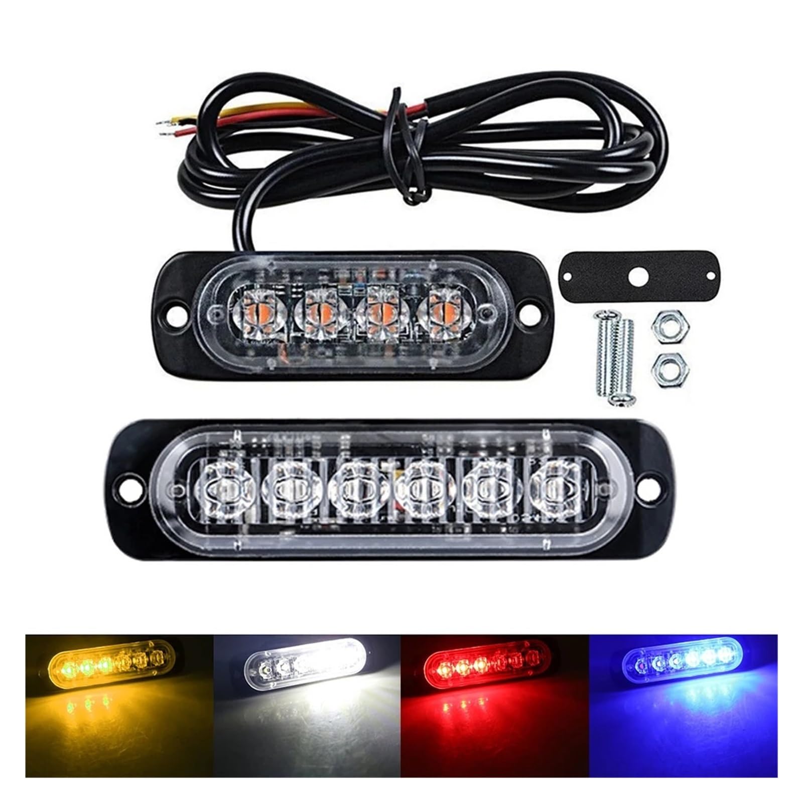 Luz De Advertencia LED 6, Luces para Remolque, Indicadoras Laterales para Camión, Barra para Parrilla Coche, SUV, Motocicleta, Baliza para Barcos Luz de Frenos