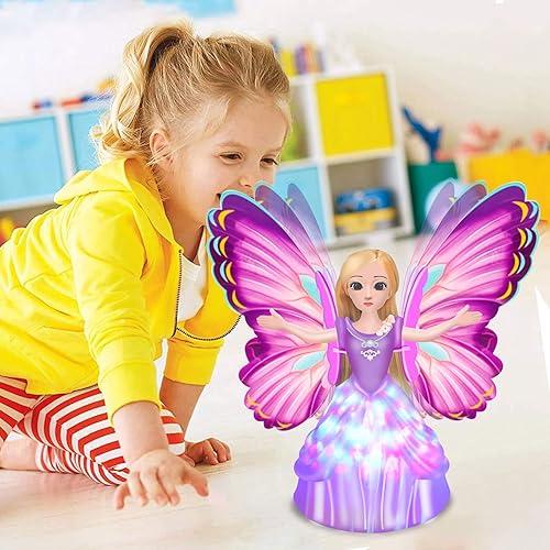 Miniatura 3 de Princess Toys - Robot bailarín, muñecas para cumpleaños de niñas de 3, 4, 5, 6 a 8 años, muñecas de baile de princesa con luces 4D, música y alas de
