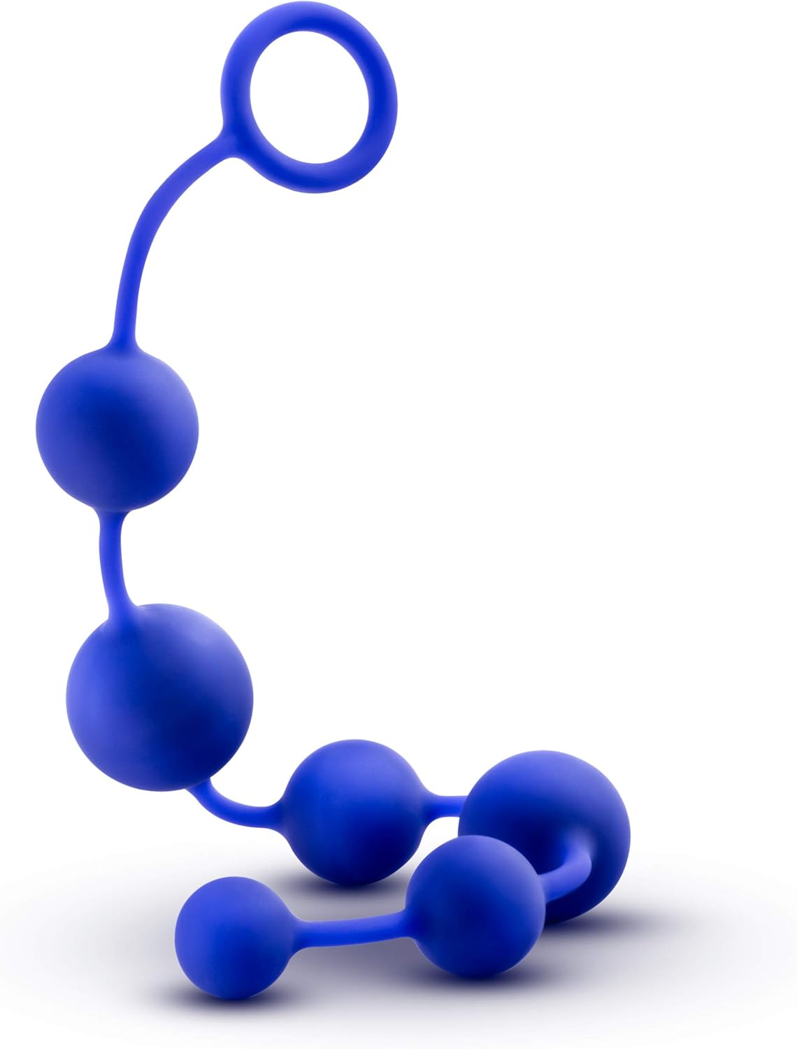 Blush Performance Puria Platinum Silicone 16 Inch Long Anal Beads - Silky Smooth Ultrasilk - Large Butt Beads Up To 1.5" Wide - Sturdy Pull Handle - Adult Sex Toy For Men Women Couples Play - Indigo