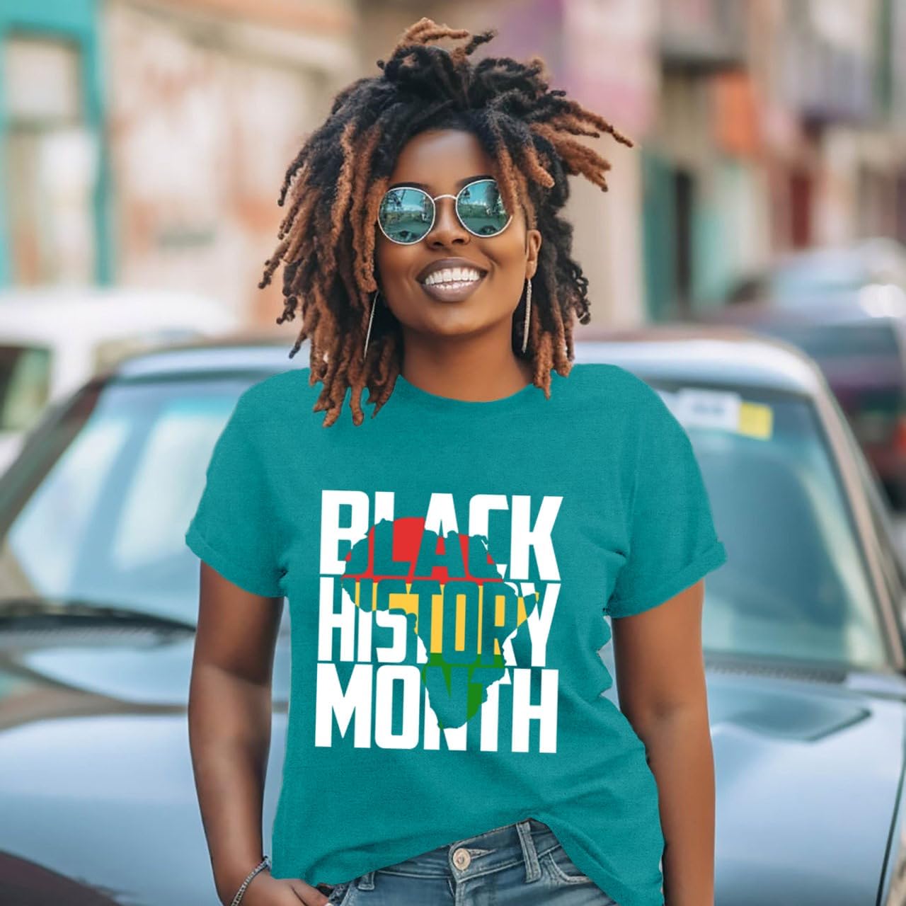 Black History Month Shirt for Women Africa Map Tshirt African-American Tee Shirts - Image 4