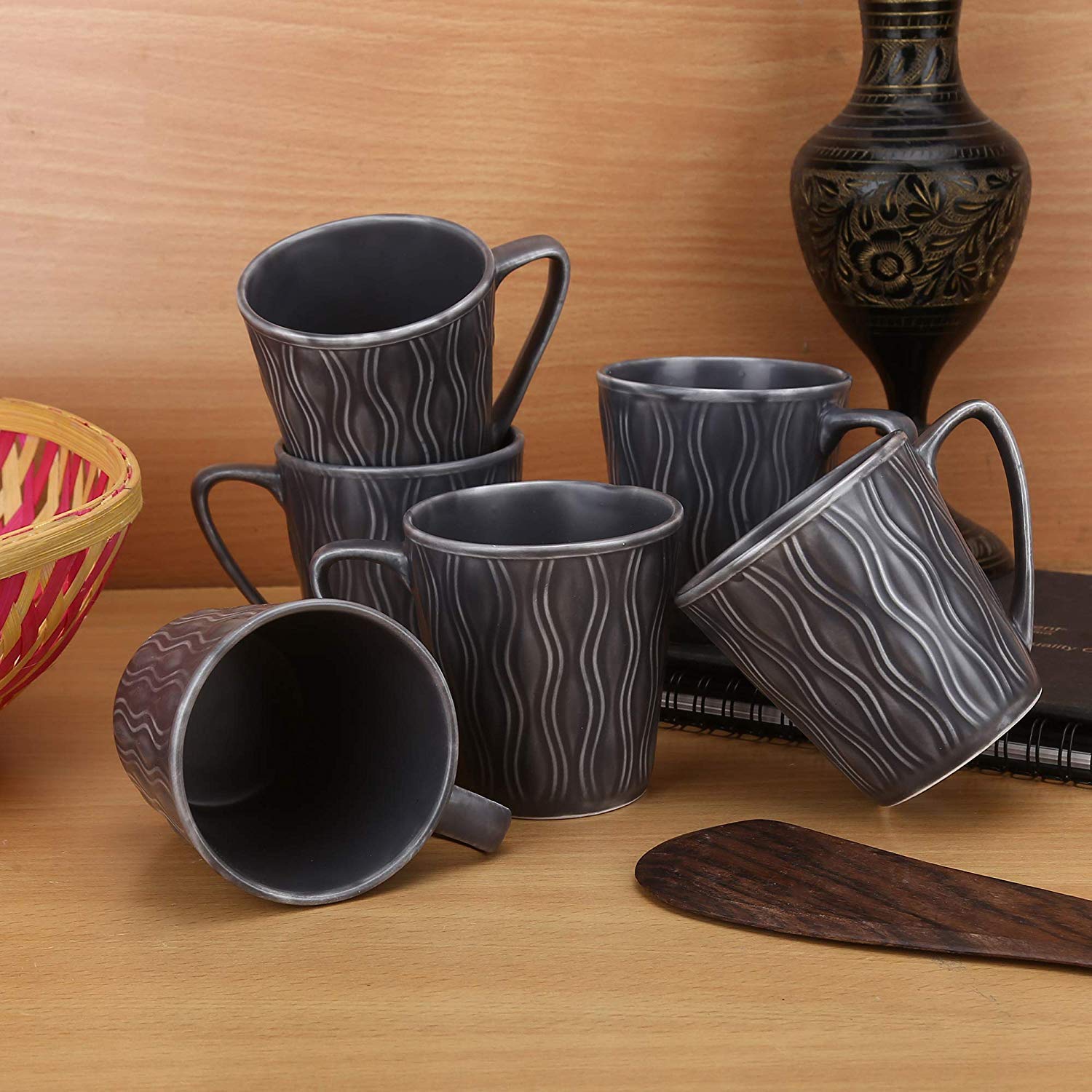 E-Ezra FINE Bone China Tableware Tea and Coffee Cup/Mug for Home &Office Gifts (Matte Grey)