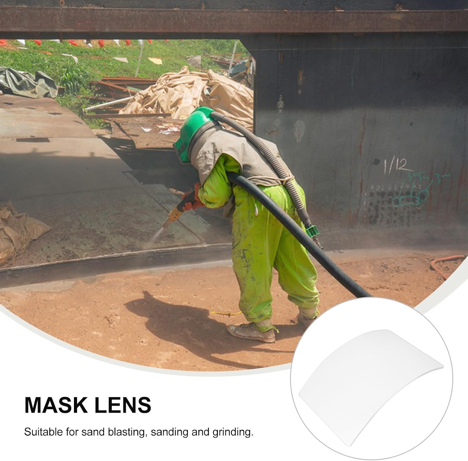 Sandblasting Hood Replacement Lens 4mm Glass Screen for Industrial Tasks | View, Lightweight Design, Ergonomic Fit, Cutting Protection for Workers