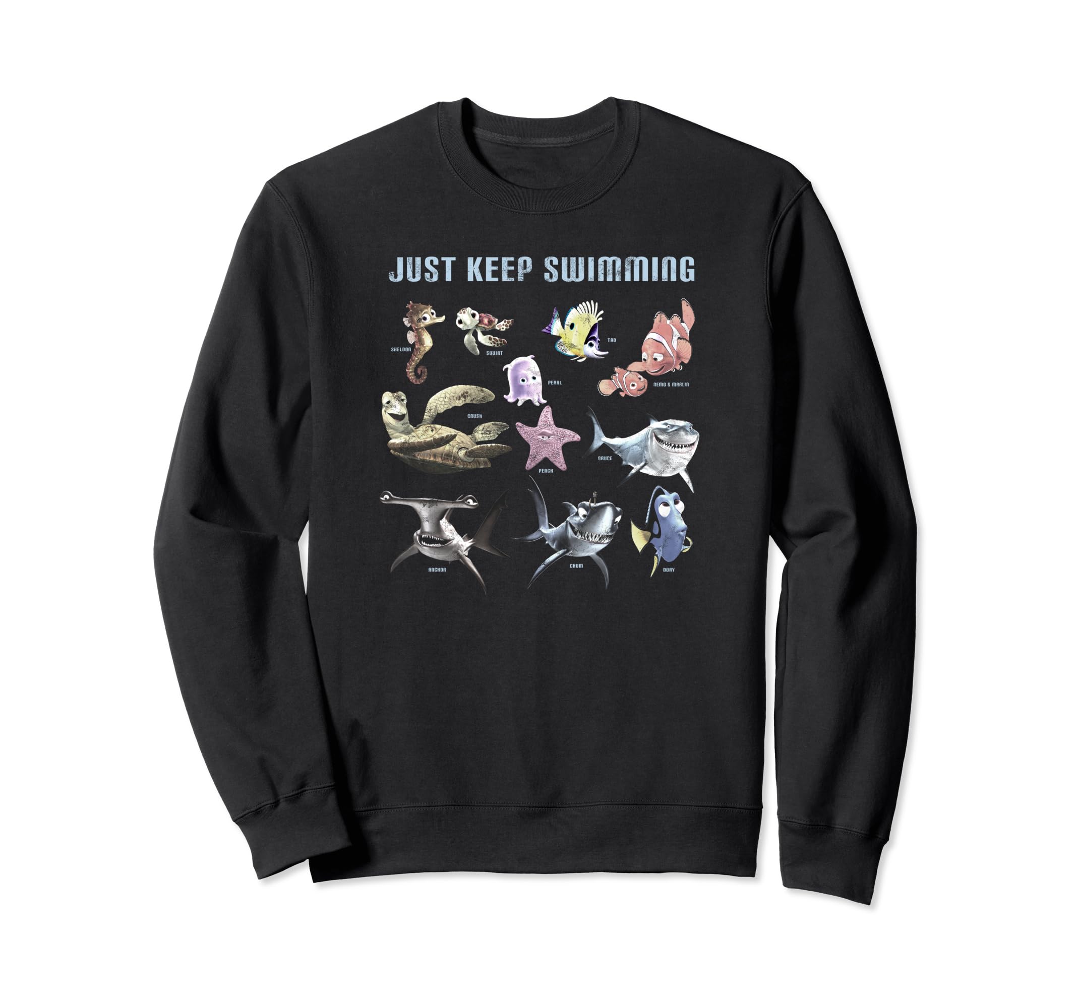 Sweat Disney Pixar Finding Nemo vêtement Just Keep Swimming bleu marine