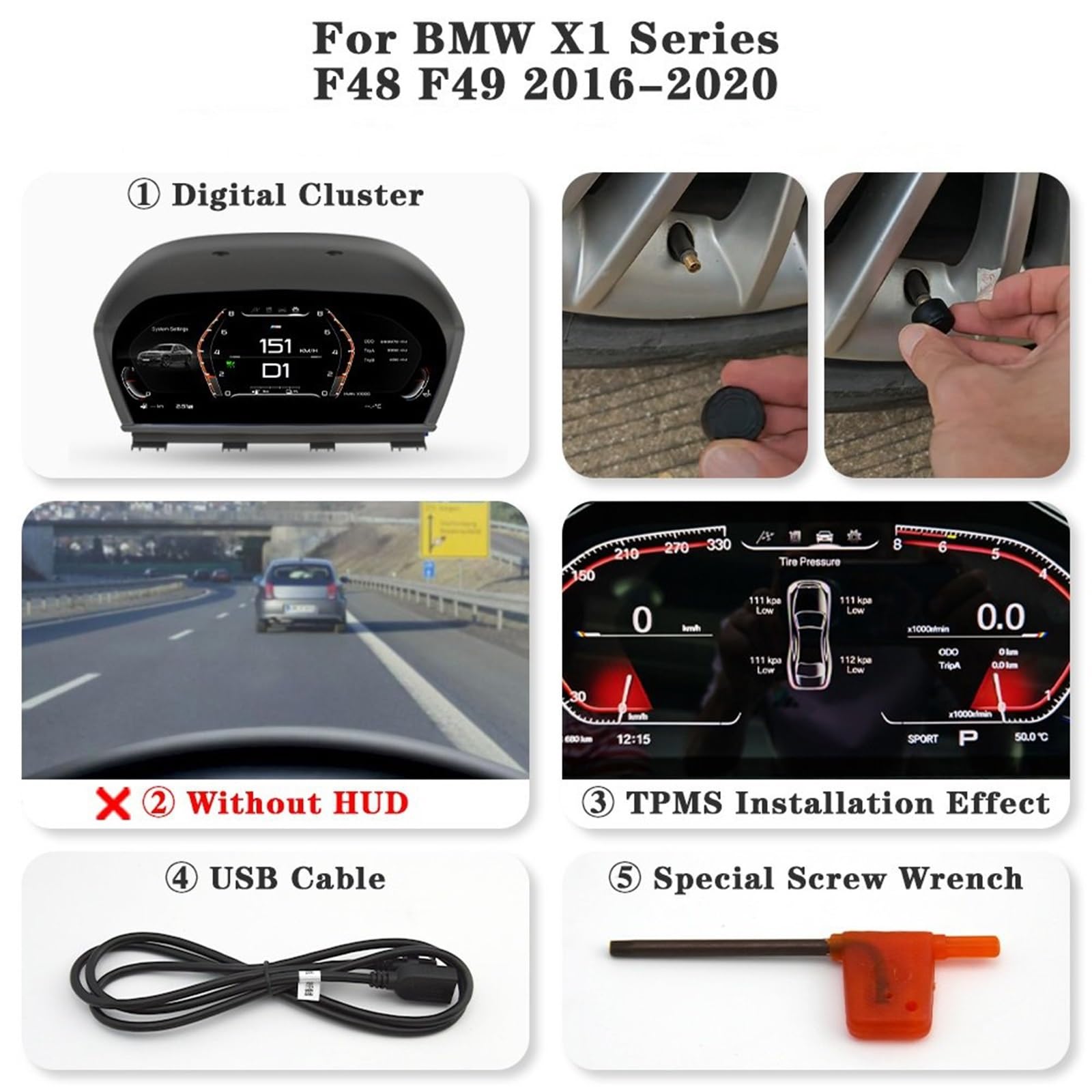 Pantalla para Coche para BMW X1 Serie F48 2016-2020