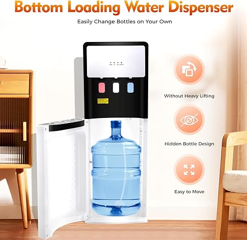 Miniatura 3 de Dispensador de enfriador de agua de carga inferior, dispensador de enfriador de agua fría y caliente, para uso doméstico, oficina, blanco