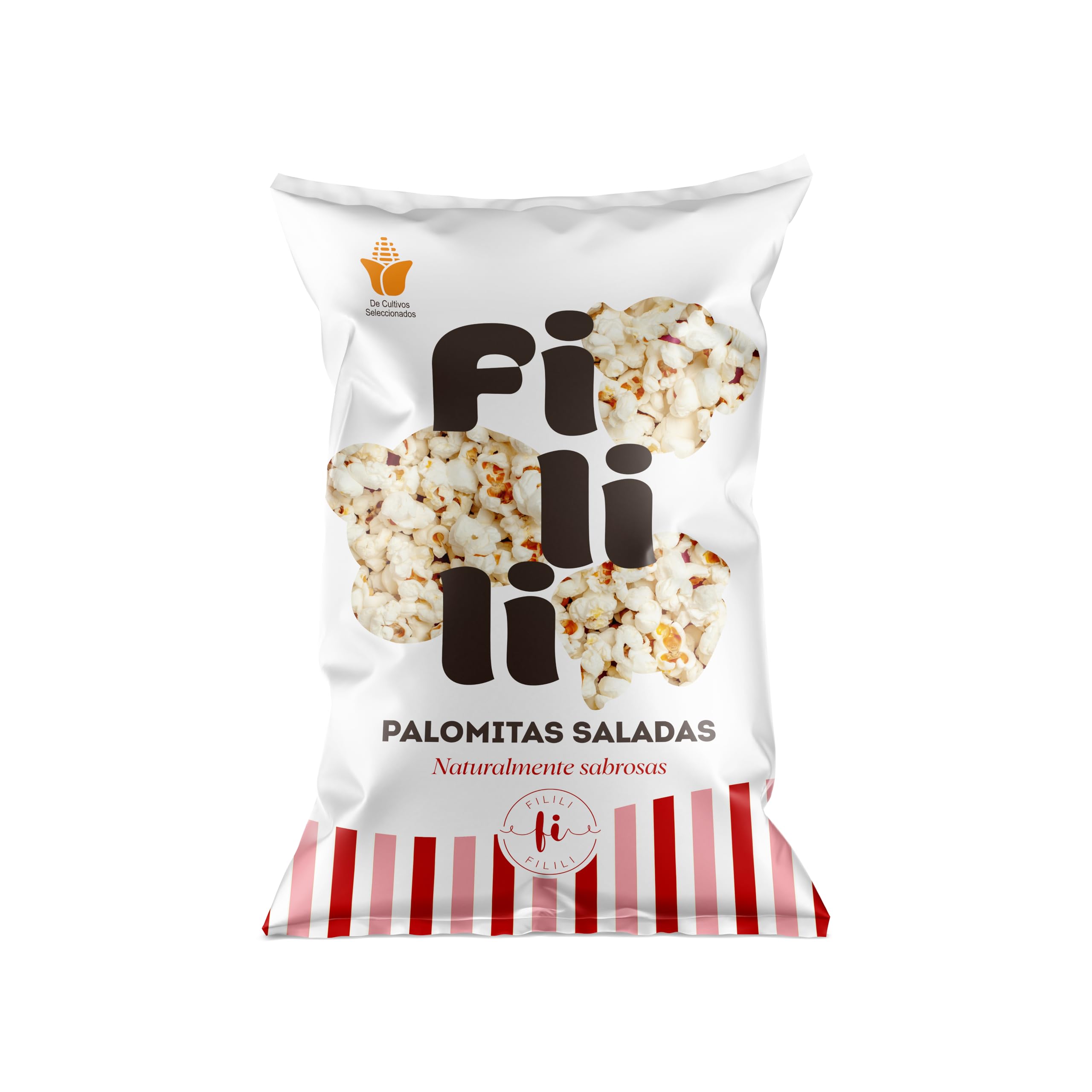 Palomitas de maíz con sal en bolsa de 60 gramos, perfectas para snackear en cualquier momento. Disfruta del sabor clásico. Filili