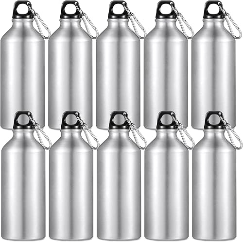 Miniatura 1 de CHENGU 10 botellas de agua de aluminio de 20 onzas, botella de agua de aluminio ligera y reutilizable, a prueba de fugas, botella deportiva de
